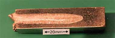 Reduced pressure EB weld in copper